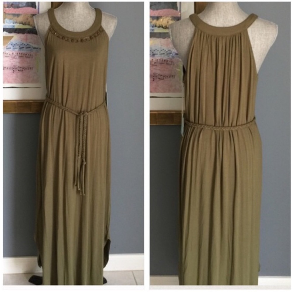 Metal Neckline Embellished Soft Maxi - Picture 1 of 3